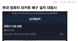 Read more about the article 부대 컴퓨터 피카츄 배구 설치 전기 사고 발생